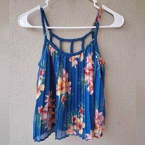 Abercrombie Kids Blue Floral Fully Lined Girl Top Size 11/12